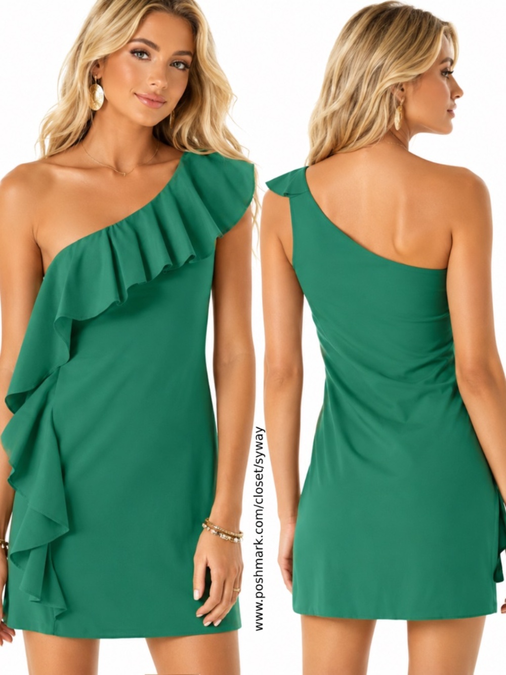 Susana Monaco One Shoulder Flutter Ruffle Mini Dress